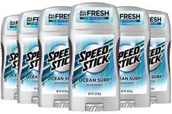Speed Stick Underarm Deodorant For Men Aluminum Free Ocean Surf - 3 Ounce Pack Of 6