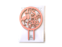 It's A Girl Baby - Shower Cake Topper - Baby Pink