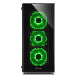 Sharkoon TG5 Window Atx Tower PC Gaming Case Green With Side Window - USB 3.0 Mounting Possibilities: 1X 3.5 Hard Drive Bays 2X 3.5