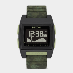 Nixon Men&apos S Base Tide Pro Green Camo Digital Silicone Watch