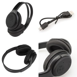 Bat 668 Music Wireless Bluetooth Over-ear Headset Headphone With Mic Support TF Card Black