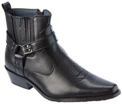 Alberto Fellini Western Style Cowboy Boots Black Size 9