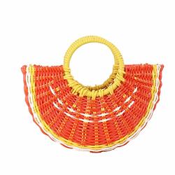 Tyjie Straw Handbags Hand-woven Summer Cute Fruit Shape Purse Lade Tote Bag For Travel For Women Gifts