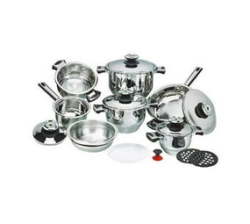 SMTE-16 Piece Heavy Duty Induction Base Stainless Steel Cookware Set With Lids