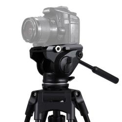 Puluz Heavy Duty Video Camera Tripod Action Fluid Drag Head With 75MM Camera Tripod Ball Bowl & ...