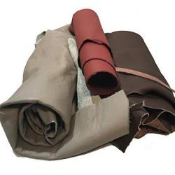 Leather Scraps - Soft And Flexible. New Larger Sizes. Mixed Colors. 2-7 Pieces Per Pack. 2 Lbs.
