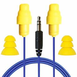 Plugfones Guardian In-ear Earplug Earbud Hybrid - Noise Reduction In-ear Headphones Blue & Yellow