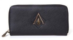 Assassins Creed Odyssey Metal Logo Badge Premium Wallet Purse With All-round Zip Black Gw637424aco Female
