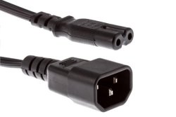 Cablesandkits Standard Ac Power Cord 2.5A 250V 18 Awg C14 To C7 IEC-60320-C14 To IEC-60320-C7 6 Ft