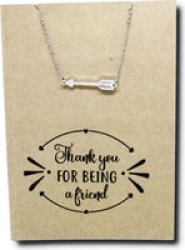 Crcs -stainless Steel Necklace On Card-arrow Thank You