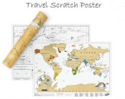 Deluxe Travel Scratch Off Map Personalized World Map Poster