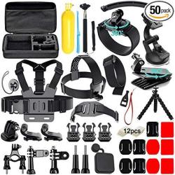 Iextreme 50 In 1 Action Camera Accessories Kit For Gopro Hero 2018 Gopro HERO6 5 4 3 With Carrying Case chest Strap octopus Tripod