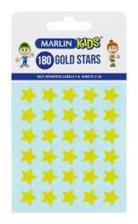: Self Adhesive Labels - 180 Gold Stars