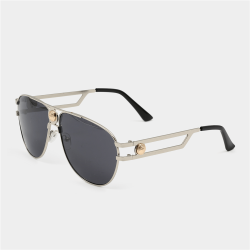 Men&apos S Versus Upstyled Aviator Silver Sunglasses