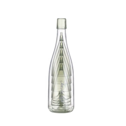 5 Champagne Flutes With A Storage Bottle - Green