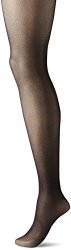 Hanes Silk Reflections Women's Perfect Nudes Micro-net Control Top Pantyhose True Black Large