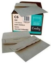 C6 Brown Easi Seal Envelopes Box Of 500