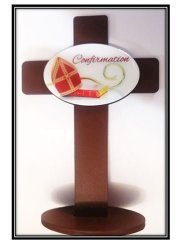 Confirmation Gift Standing Cross - Bible Staff & Mitre