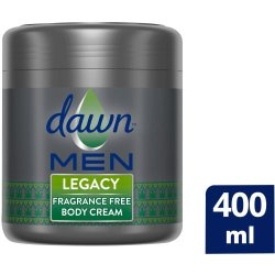 Dawn Men Fragrance Free Body Cream Legacy For Sensitive Skin 400ML