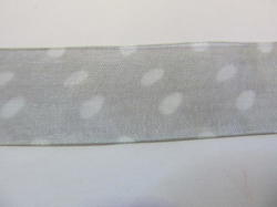 Grey With White Polkadot Ribbon-1m