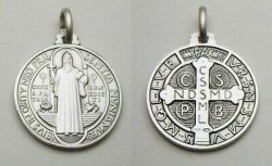 Small - 8MM Sterling Silver St Benedict Medal
