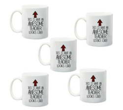 Teacher Gift -this Is What An Awesome Teacher Looks Like - Pack Of 5 Mugs