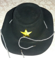 Cowboy Hat Kiddies Brown Or Black Plastic
