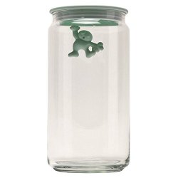 Alessi AMDR06 Ms"gianni A Little Man Holding On Tight" Kitchen Box In Glass With Hermetic Lid In Thermoplastic Resin Mint Shake