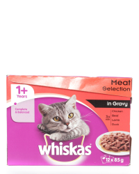 Whiskas Adult Pouch X 12 Multipack - Meat Selection In Gravy 85g