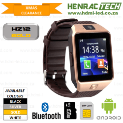 Hz12 Gold Smart Phone Watch Micro Sim And Sd Card Bluetooth