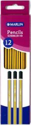 Marlin Scribblers Hb End Dipped Pencil Blue And Yellow Striped Box Of 12 Retail Packaging No Warranty