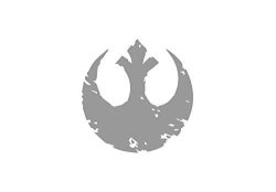 Ruki 2-PACK Star Wars With The Battered Insignia Of The Rebel Alliance Car Laptop Window Wall Decal Vinyl Sticker - 4" X 4" Dark Grey