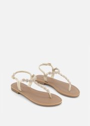 Metallic Jewel Slingback Sandals