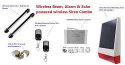 Wired Strip Beam Wireless Gsm Alarm & Solar Powered Wireless Strobe Light Siren Combo