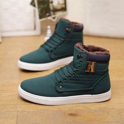 Men Boots - Green Cotton 6.5