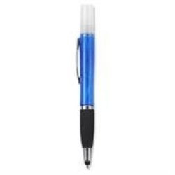 Geeko 3 In 1 Sanitizer Spray Stylus And Blue Ink Pen- 3 Functions-refillable Sanitizer Container With Spray Nozzle Stylus For Use With All Touch
