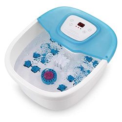 Foot Spa bath Massager With Heat Bubbles And Vibration Removable Pedicure Grinding Stone Foot Soaking Bath Basin With 16 Shiatsu Massage Rollers & Adjustable Temperature