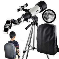Telescope 70MM Apeture Travel Scope 400MM Az Mount - Good Partner To View Moon And Planet - Good Travel With Backpack For Kids