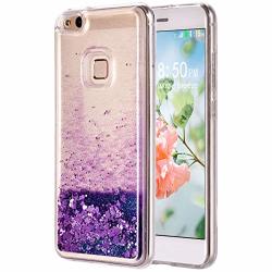 Compatible With Huawei P10 Lite Silicone Case Glitter Bling Shiny Sparkle Glitter Clear Flowing Liquid Quicksand Back Cover Soft Rubber Transparent Tpu Case Compatible