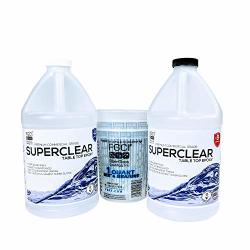 FGCI Super Clear Coat Epoxy Resin Kit 1 Gallon Ultra Clear Liquid Glass 2 Part Self Leveling Epoxy Resin Epoxy Resin Table Diy Floor Kit