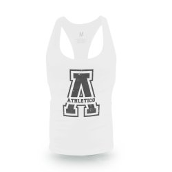 Athletico Medium A-Logo Cutback Vest in White & Charcoal