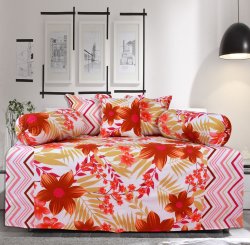 100% Cotton Home Decor Single Bed Sheet Set Diwan Bedding Set Of 6 Floral Gift- 104 Tc SB-DS89C