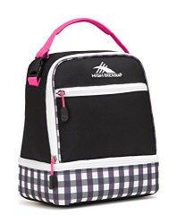 High Sierra Stacked Compartment- Black gingham flamingo white
