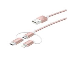 J5 Create JMLC10 3-IN-1 Universal Charge And Sync Cable - 100CM - Rose Gold