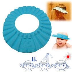 Baby Child Kid Soft Shampoo Bath Shower Wash Hair Shield Hat Cap Blue