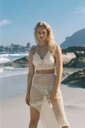 Canggu Crochet Skirt - Midi - Sand