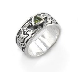 Genuine Green Moldavite Meteor Celtic Knot Dragon Sterling Silver Ring Size 9 Sizes 4 5 6 7 8 9 10 11 12 13 14 15