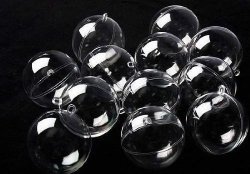 6 Clear Plastic Ball Fillable Ornament Favor 6.0 156mm