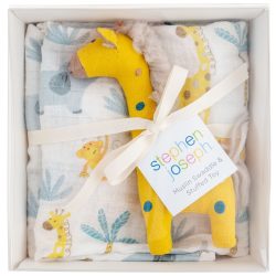 Muslin Blanket And Toy Animal Set