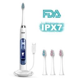 Electric Toothbrush Lcd Display Sonic Rechargeable Whitening Toothbrushes With Interval Smart Timer 5 Modes Waterproof Best Soft Replacement Heads Cle